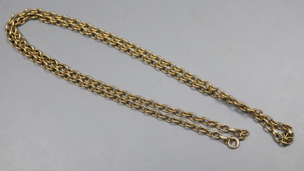 A 9ct oval link chain, 76cm,